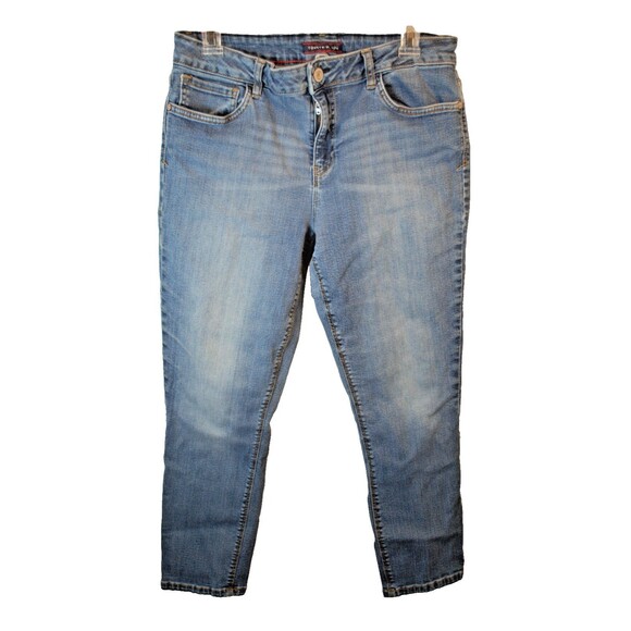 Vintage Tommy Hilfiger Slim Crop RN77806 Jeans Med Wash Sz 12 - Picture 1 of 8